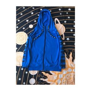 PINK blue hooded zip up